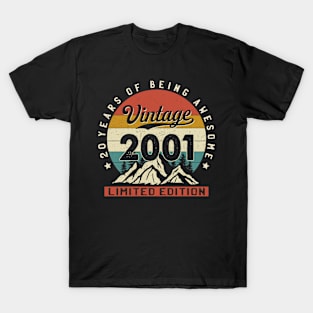 20 Years Old Vintage Made In 2001 20th Birthday Limited Edition T-Shirt